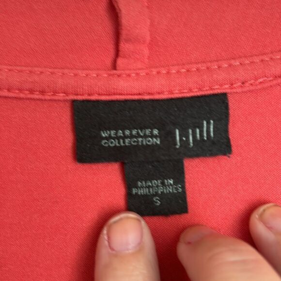 J. Jill Women Lightweight Open 3/4 layering top coral orange peach size small - Picture 3 of 6